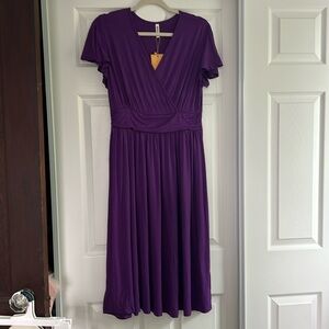 GRECERELLE Spring Summer Dress for Women Casual Short Sleeve Size L NWT